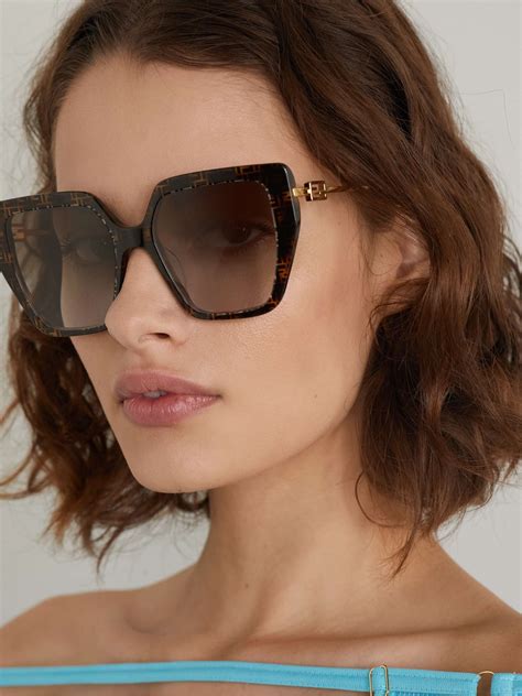 fendi sonnenbrille schwarz gold|Fendi Sunglasses for Women .